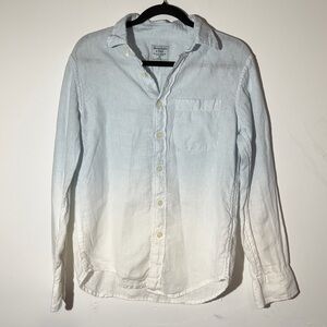 Abercrombie & Fitch 100% Linen Ombre Button Down XS Minimalist Coastal